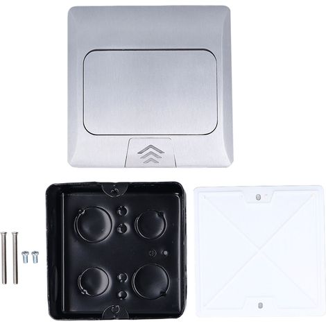 Ortviai Prise au sol escamotable européenne avec port Ethernet – Boîtier inox IP44, 120 x 120 mm (1/5)