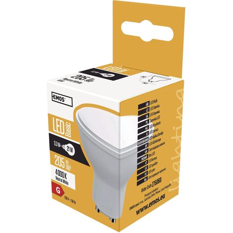 ampoule LED MR16 3 W GU10 Blanc Neutre, verre, 3 watts, GU10, transparent, 5 x 5 x 5,5 cm (1/5)