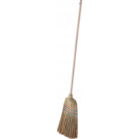 KADAX Reisstrohbesen, Reisigbesen, Besen mit langem Stiel aus Holz, 140 cm
