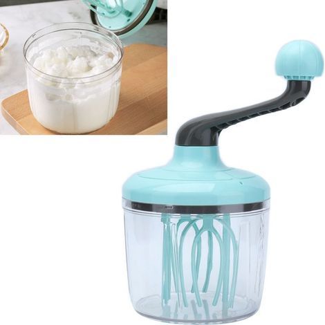 [Mixer à main] [PP] [Détachable] Fouet à crème portable anti-dérapant vert clair pour cuisine, efficace et silencieux avec 4 ensembles d'agitateurs (1/5)