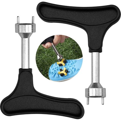 2 clés de chaussures de golf pour retirer les crampons, alliage zinc, poignée plastique (1/5)