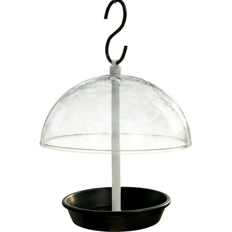 Mangiatoia per uccelli da esterno - Ampia mangiatoia in metallo resistente alle intemperie con coperchio a cupola, ideale per il birdwatching, balconi e giardini. Mangiatoia sospesa.