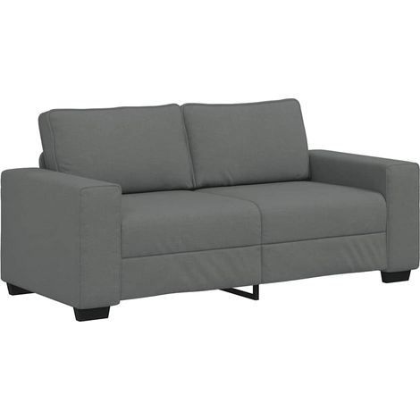 Canapé à 2 places,Sofa pour Salon,Banquette gris foncé 140 cm tissu CFW749556 (1/5)