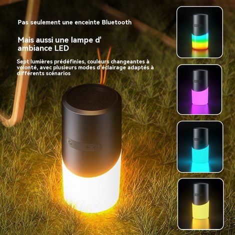 Enceinte Bluetooth Sans Fil Verte Modèle EBS-705, Lumière d'Ambiance RGB, Son Surround 360°, Interconnexion TWS, Lecture Carte TF, Portable avec Cordon de Suspension pour Extérieur (1/4)