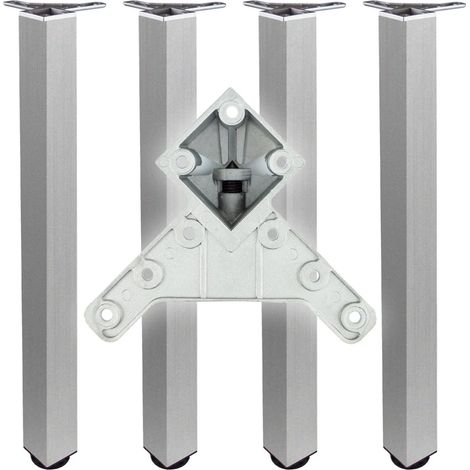 BMB 4x Tischbein QD, 60x60x710 mm, Aluminium matt (1/2)