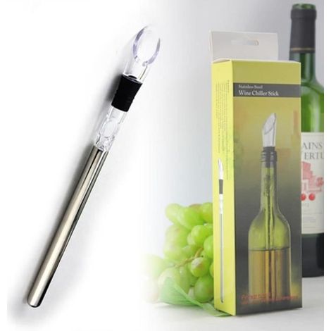 Rafraichisseur vin,Bâton refroidisseur de vin 2 en 1 En acier inoxydable, glacière, glacière, cerveja avec verseur, bière,boisson A (1/4)