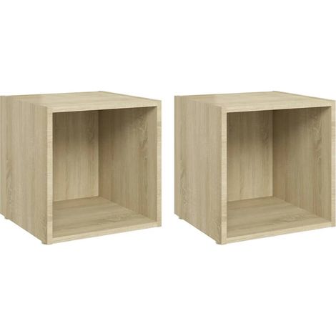 Lot de 2 Meubles TV Meuble de Rangement Salon en Bois d'Ingénierie Chêne Sonoma (1/5)