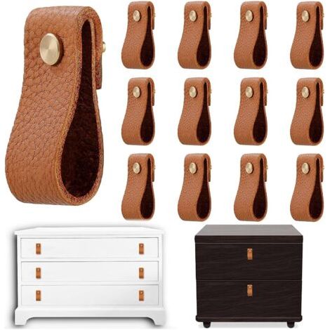 Boutons d'armoire en cuir Tirettes de tiroir en cuir Cuir (1/4)