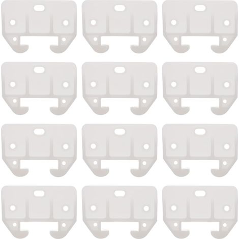 12 Pcs White Plastic Drawer Rail Guide, Dresser Drawer Guide, Furniture Replacement Slide Parts for Dressers, Hutches, Nightstands and Systems (1/5)