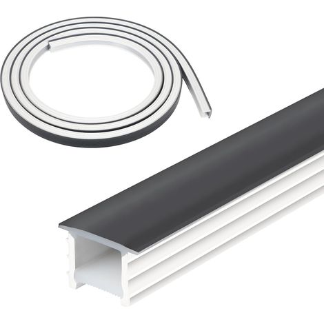 Profilé LED en silicone noir, bande LED flexible pour panneau acoustique, plafond, mur, armoire (bande LED non incluse) (15 x 10 mm, 5 m) (1/5)