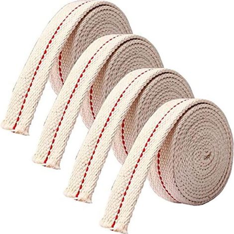 Lot de 4 mèche, coton blanc 4 mètres, coupe ajustable, pour brûleur lampe à huile, torche tiki bouteille vin (1/5)
