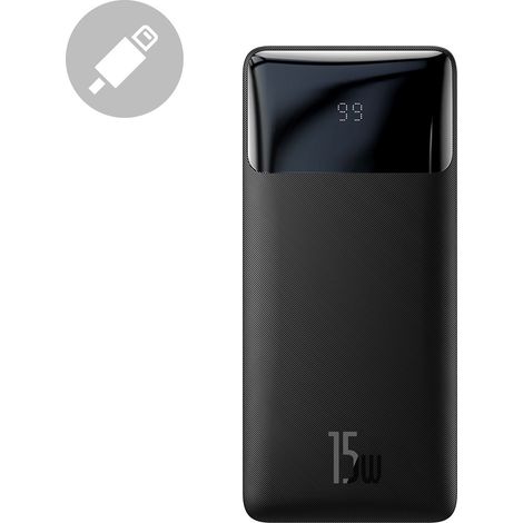 Baseus Universal-Powerbank 20000 mAh, 2x USB, USB-C, QC, 15 W, Micro-USB-Kabel (1/5)