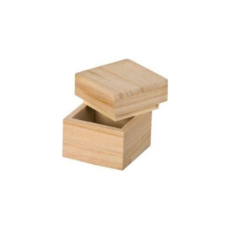 Boîte de classement - Artemio - Carrée - Bois naturel - 5 x 5 x 5 cm