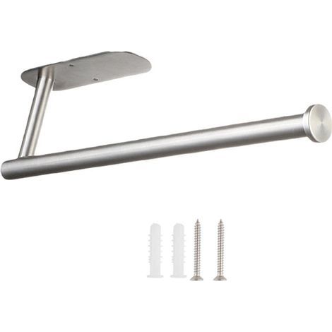 Soporte para toallas de papel montable, 33,6 cm, acero inoxidable, plata (1/5)