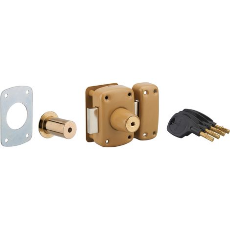THIRARD - Verrou double entrée Surveyor pour porte d'entrée, cylindre 45mm, acier, 4 clés, epoxy bronze - THIRARD (1/5)