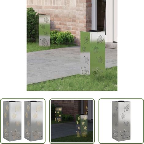 Solarwegleuchten - Solar LED Weg Licht 2 pcs Silber Edelstahl (1/5)