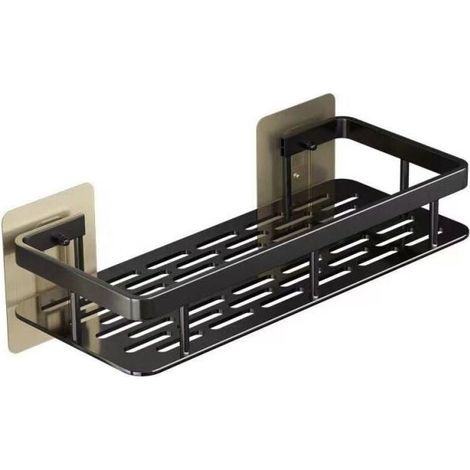No Drilling Shower Shelf in Aerospace Aluminum, Rustproof Bathroom Storage, Self-Adhesive Bathroom Shelves (1/5)