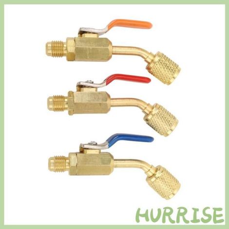 Valve à Billes en Laiton Compacte Réfrigérant pour R134A R410A R22 R12 Tapis de Charge Interface SAE 1/4in (1/4)