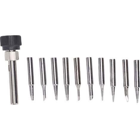 Jeu de pointes de fer à souder en acier inoxydable pour Stations avec 1 manchon de retenue, 10 pièces (1/5)