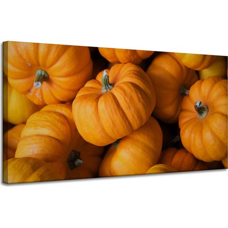 Leinwanddruck „Herbstliche Kürbisse für die Küche“, 120 x 60 cm