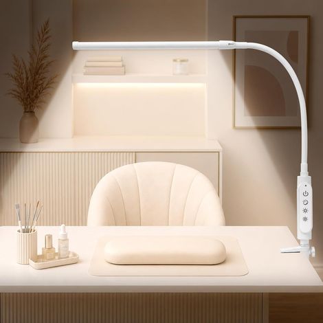 Lampe de Bureau LED à Pince: Lampe à Col de Cygne 360° Réglable (1/5)