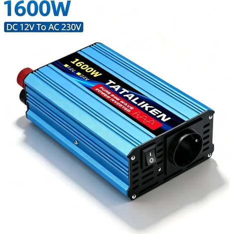 Tataliken Reiner Sinus Spannungswandler 1600W, 12V auf 230V Wechselrichter Wohnmobil Camping Notstromversorgung (1/5)
