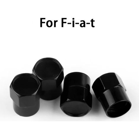 (Pour noir) 4 bouchons de valve de pneu antivol étanches, compatibles avec Abarth Viaggio 500 Punto Ducato Stilo Bravo Palio (1/5)