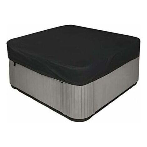 BUNTHAUS Couverture carrée imperméable 210D pour jacuzzi - Protection UV - 218 x 218 x 30 cm (Longueur x Largeur x Hauteur) - Noir (1/4)