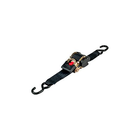 Cinghia a gancio per fissaggio. Con riavvolgimento automatico. 3 m x 52 mm. Gancio a S. Capacità 500 kg.