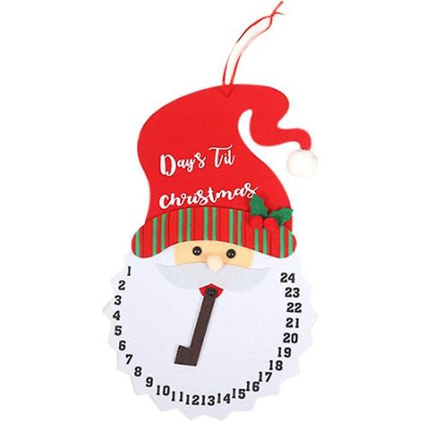 1pcs Nol Calendrier De L'avant Pour Enfant Compte  Rebours En Forme Pre Nol Rutilisable Dcoration Mural Avec 24 Pochette  Remplir Ornement  Suspendre