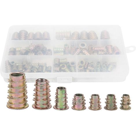 100-teiliges Set mit Innensechskant-Einsatzmuttern, Gewindeschrauben, M4/M5/M6/M8/M10, verpackt