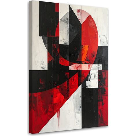 Quadro su tela, Astrattismo geometrico rosso grigio, 30x45 (1/5)