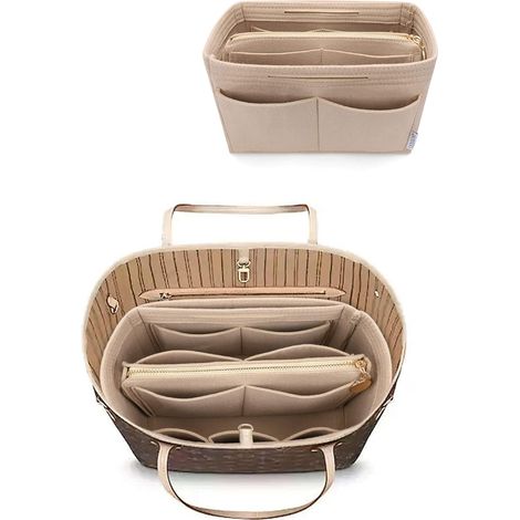 Organizer in feltro con cerniera per borsa tote Speedy Neverful, PM/MM, 1-Beige, M (1/5)