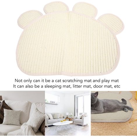 Griffoir en Sisal - Naturel Forme Mignonne 40x30cm Tapis Griffe Sol Protection Meubles Durable pour Chats et Chatons (1/5)