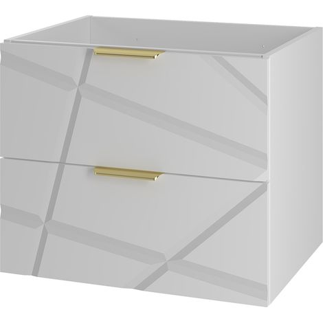 Waschtischunterschrank 60cm Aurora mit 2 Schubladen, Weiß