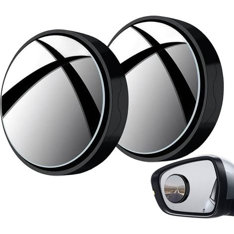 Espejo retrovisor convexo con ventosa para coche, gran angular de 360°, retrovisor auxiliar para coche, SUV y camión (2 unidades)