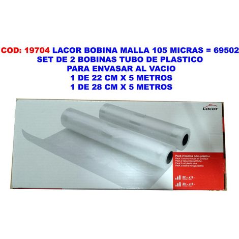 Bolsa alimen. vacio 22/28cmx5m lacor 2 pz