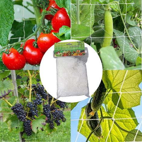 Filet de treillis 530FT, maille carrée en polyester blanc, filet de jardin, filet de treillis pour plantes grimpantes. (1/5)