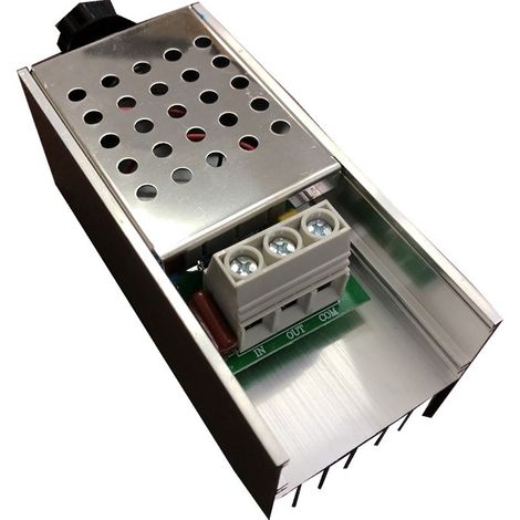 Régulateur de tension électronique à thyristor ultra-puissant de 10 000 W avec variation d’intensité, régulation de vitesse et contrôle de température, et boîtier. (1/3)
