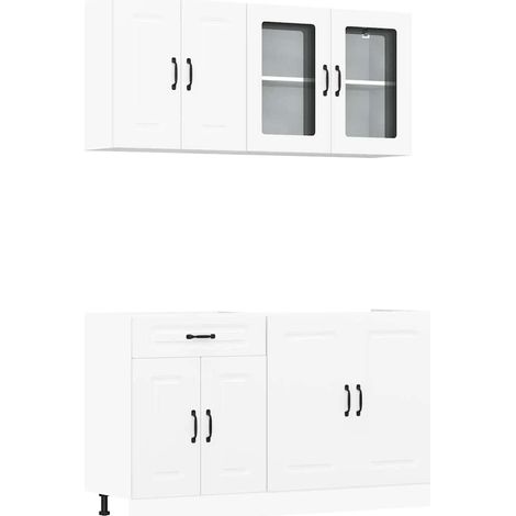 Maison Exclusive - Ensemble d'armoires cuisine 4pcs Kalmar blanc bois d'ingénierie (1/5)
