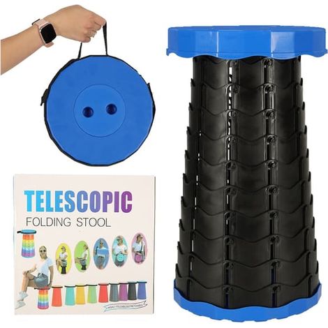 Tabouret pliable - Portable - Bleu (1/5)