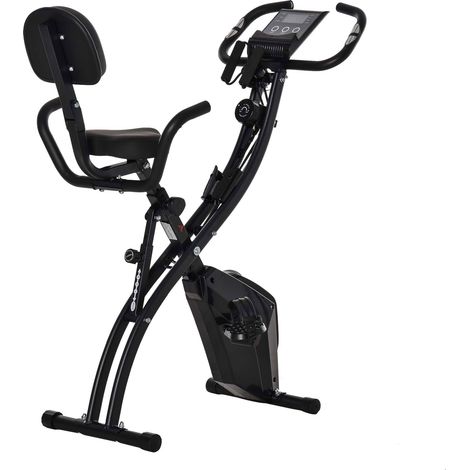 Vélo appartement 2-en-1 pliable, résistance magnétique 8 niveaux, câbles tension, entraînement intérieur, cardio, fitness, maison (1/5)