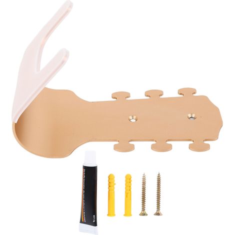 Support mural pour guitare sans perçage, porte-guitare en métal doré avec manchon silicone de protection, pour guitare, basse, ukulélé (1/5)