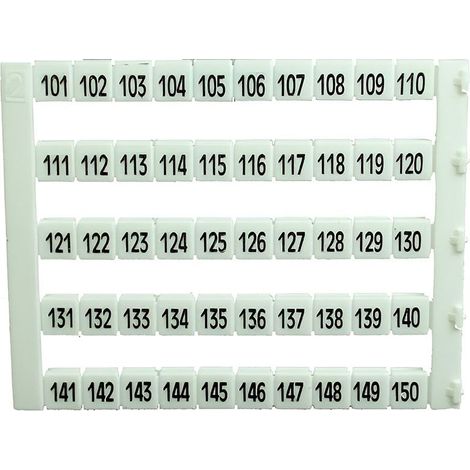 Lot de 50 étiquettes de marquage blanche 5x5mm, impression de 101 à 150 - IMO