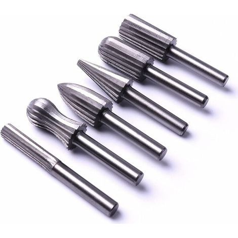 mm (1/4") Stücksatz rotierender Fräsfeilen aus Stahl zum Schleifen und Entgraten von Metall, Kunststoff, Holz und Stein (1/4)