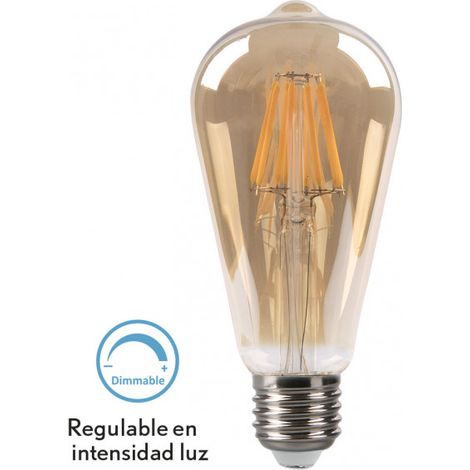 Lampadina a filamento E27 ambrata 2700K dimmerabile da 8W 700lm per bruciatore di incenso