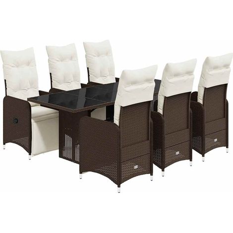 Maison Exclusive - Set de mesa y sillas jardín 7 pzas con cojines (1/5)