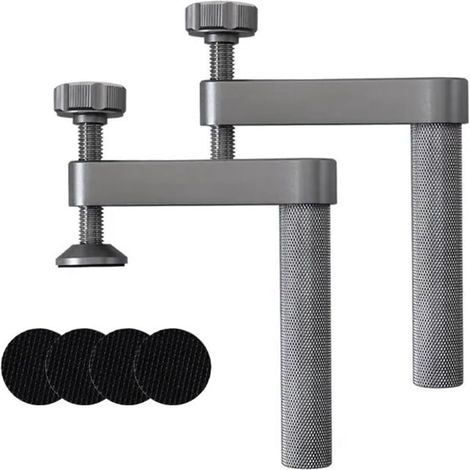 2 Pièces Pince pour Chien D'Établi avec Coussinet Antidérapant Pince de Maintien de 19 mm Pinces de Table Réglables en Aluminium pour Outil de Travail Du Bois (1/5)