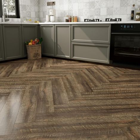 17 Pièces Dalle pvc Adhesive Sol Effet Bois Marron Foncé en Vinyle Imperméable 90x15cm Autocollant Carrelage Aspect Marron Bois Épaissir pour Bureau Couloir Balcon Adhésif Sticker Pour Garage (1/5)