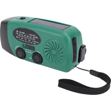 Radio Météo d'urgence à Manivelle Solaire, Batterie Externe avec (1/5)